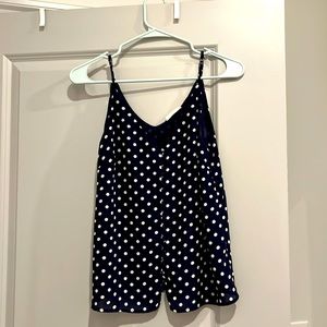 Polka dot blue and white cami